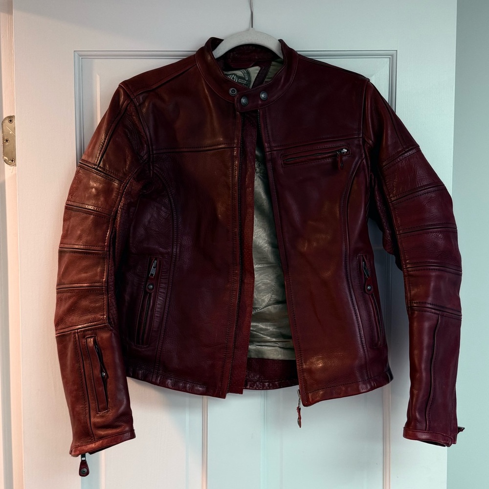 Roland Sands Burgundy Leather Jacket
